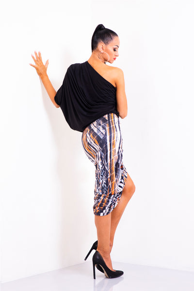 Asymmetric Wrap Short Skirt